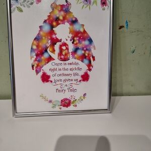 Disney Beauty and The Beast Belle Princess Wall Decor Picture Love Fairytale